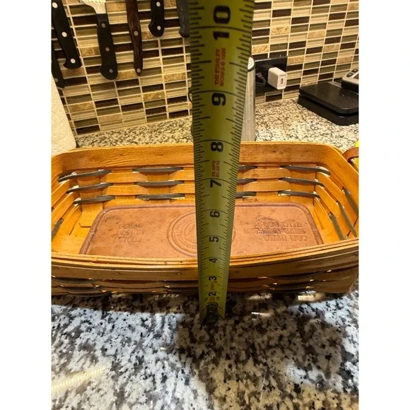 Longaberger Bread Basket w/ Liner & Stone | Handwoven Dresden OH | 1997 - Picture 10 of 11